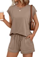 Thumbnail 2 de AUTOMET Womens Crew Neck Two-Piece Shorts Set with Pocket 👗