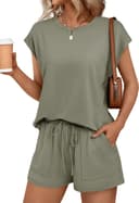 Thumbnail 3 de AUTOMET Womens Crew Neck Two-Piece Shorts Set with Pocket 👗