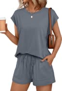 Thumbnail 4 de AUTOMET Womens Crew Neck Two-Piece Shorts Set with Pocket 👗
