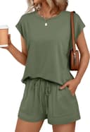 Thumbnail 5 de AUTOMET Womens Crew Neck Two-Piece Shorts Set with Pocket 👗