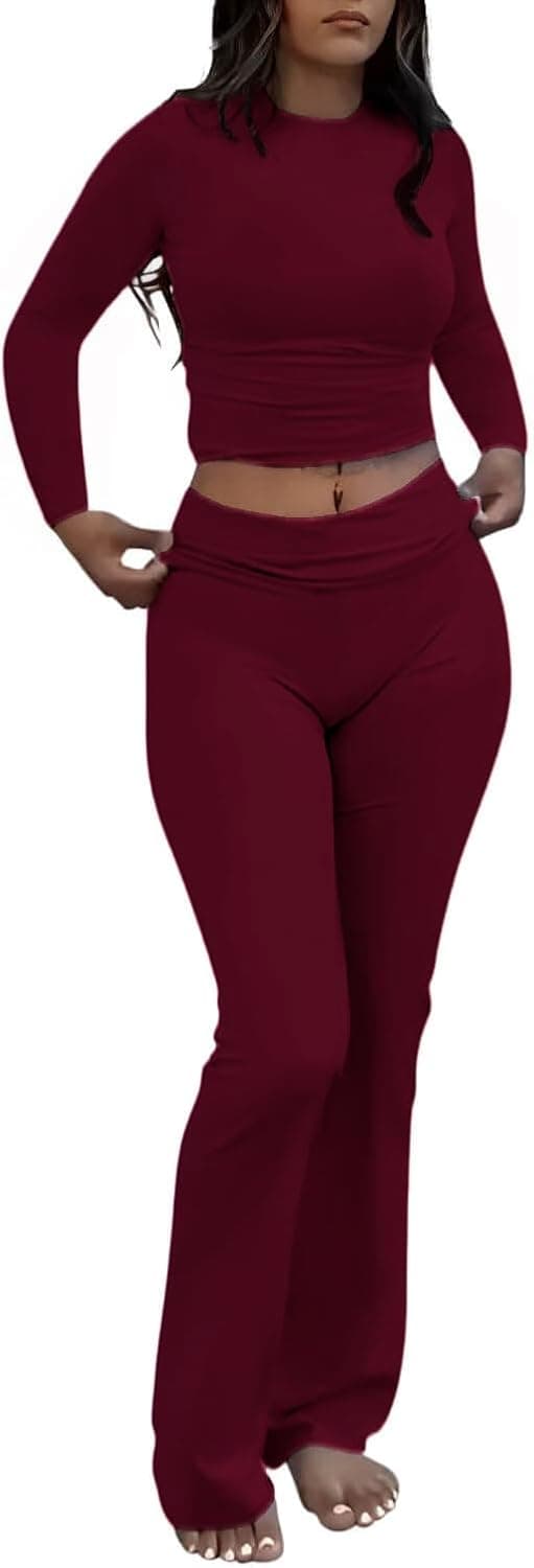 AYWA 2-Piece Women's Pajama Set with Flare Pants 👚