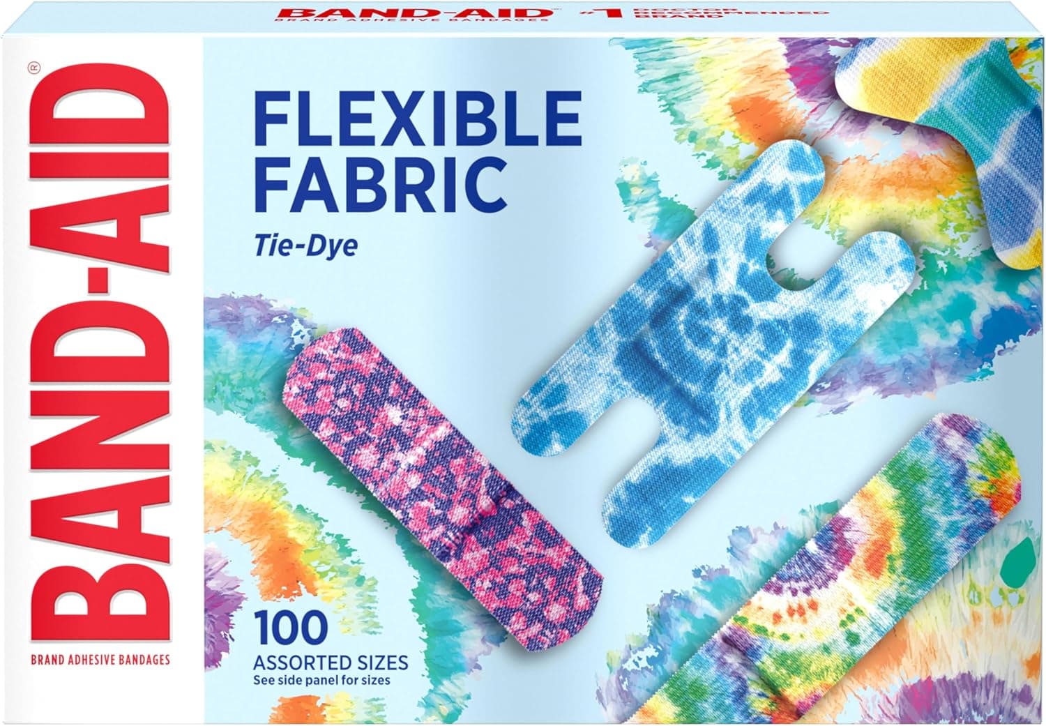 BAND-AID Brand Flexible Fabric Tie-Dye Bandages 100 ct 🩹