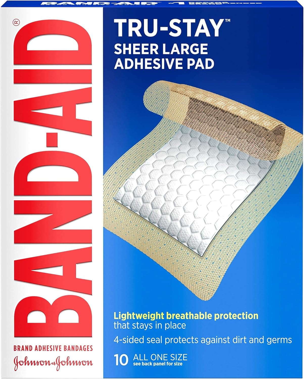 Band-Aid Tru-Stay Large Sterile Adhesive Pads 10 count 🩹