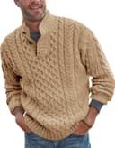 Thumbnail 2 de Bbalizko Stand Collar Cable Knit Pullover Sweater 🧥