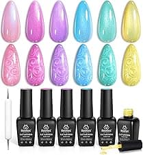 Beetles Shimmer Gel Nail Polish Set 6 Colors 💅