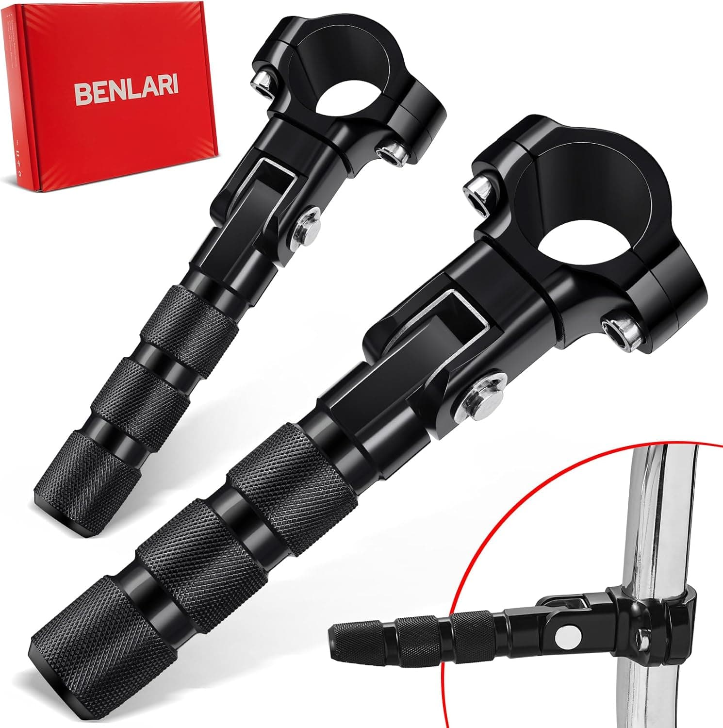 Benlari CNC Highway Pegs 1in Stainless Steel 🏍️