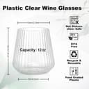 Thumbnail 1 de BESTSTAR 12 oz Ribbed Plastic Wine Glasses 🍷