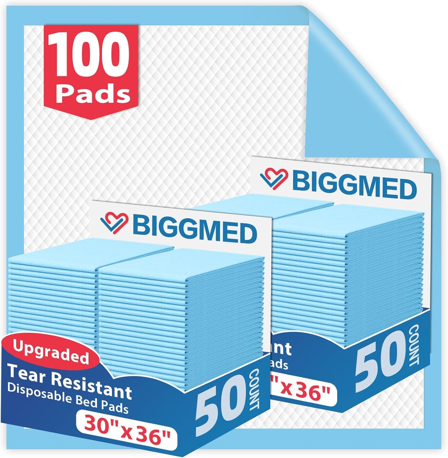 BIGGMED 30x36 Tear-Resistant Bed Pads 🛏️