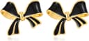 Thumbnail 1 de Black Bow Stud Earrings dainty hypoallergenic jewelry 💍