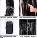 Thumbnail 3 de Black Tinsel Foil Fringe Curtains 3.2ft x 8.2ft 🎉