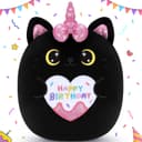 Thumbnail principal de Black Unicorn Cat Plush 11" stuffed toy 🧸
