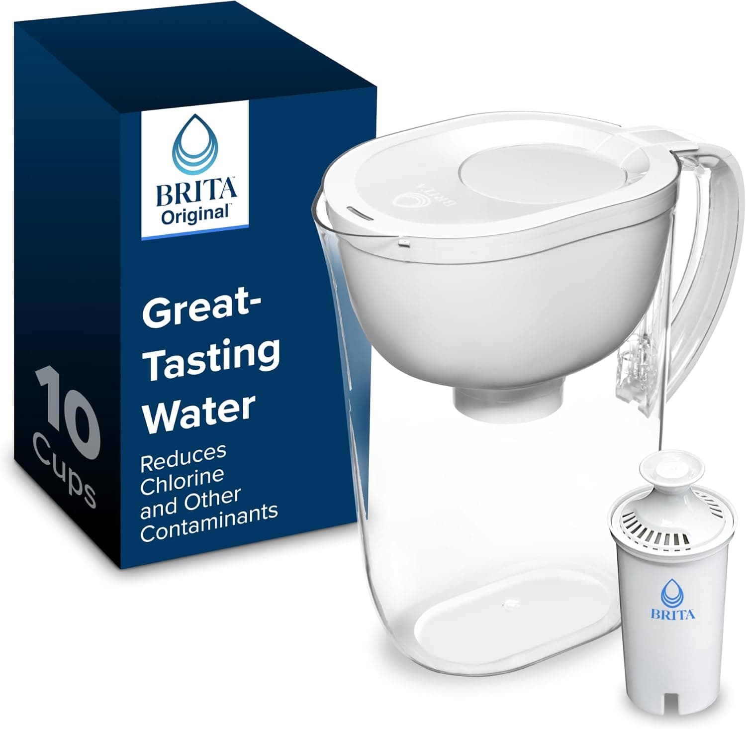 Brita Everyday Water Filter Pitcher, White, 10-Cup 🫗
