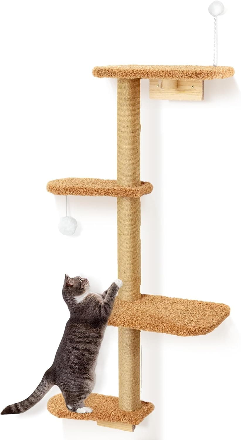 Brown Wall Mounted Cat Wall Climber 49″ tall 🐱
