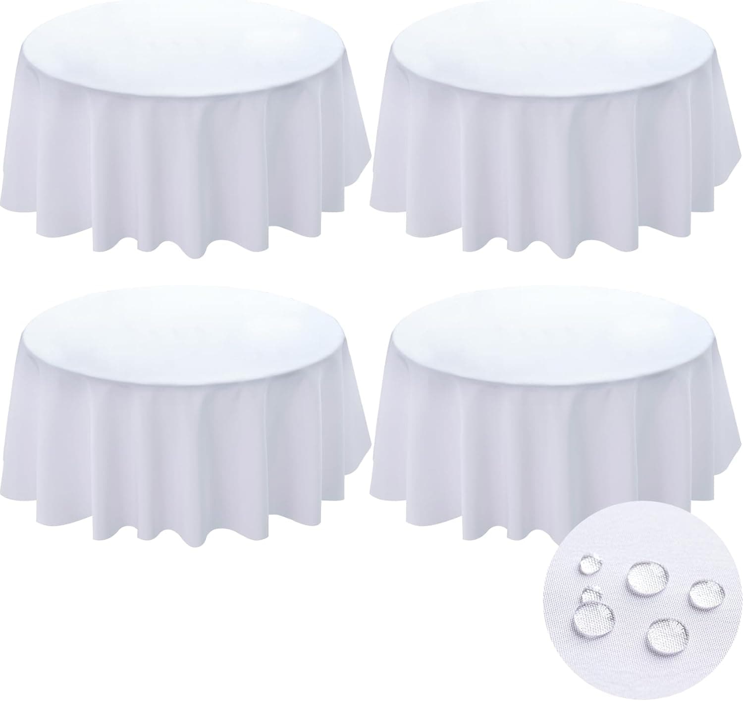 BYDOLL Table Cloth Round 48-Inch Waterproof Polyester Tablecloth 🧵