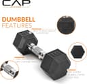 Thumbnail 2 de CAP Barbell 150 lb Coated Hex Dumbbell Set with Rack 🏋️
