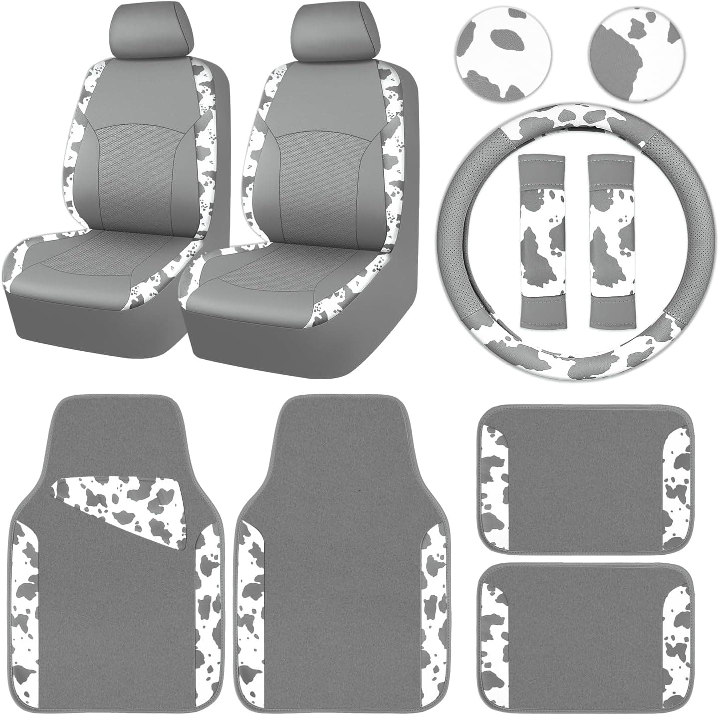 CAR PASS Cow Print Car Seat Covers Universal SUV Set 🚗