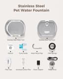 Thumbnail 6 de Cat Water Fountain Stainless Steel 108 oz automatic pet fountain 🐶