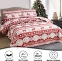 Thumbnail 1 de Christmas Reindeer Bedding Quilt Set Full/Queen 3 pcs 🛏️