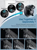 Thumbnail 5 de Cobbe High Pressure 3-Way Shower Head Combo 🚿