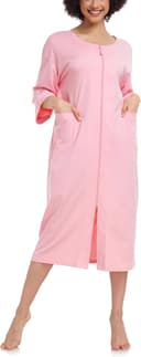 Thumbnail 2 de COLORFULLEAF 100% Cotton Zipper Robe with Pockets 🛏️