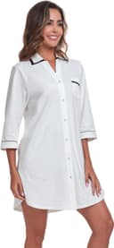 Thumbnail 2 de COLORFULLEAF Cotton Nightgown Button-Down S-XXL 🛏️
