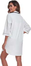 Thumbnail 3 de COLORFULLEAF Cotton Nightgown Button-Down S-XXL 🛏️