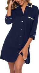 Thumbnail 6 de COLORFULLEAF Cotton Nightgown Button-Down S-XXL 🛏️