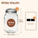 Thumbnail 1 de ComSaf Wide Mouth Mason Jars 32 oz glass jars 🫙