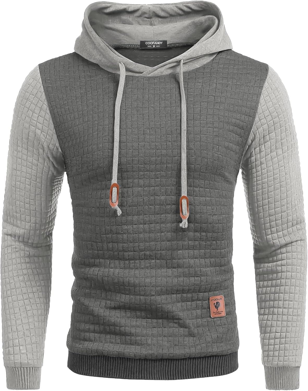 COOFANDY Waffle Knit Hooded Sweatshirt Pullover 🎽