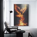 Thumbnail 2 de Cool Flamebird Fantasy Phoenix Poster 12x18 in 📷