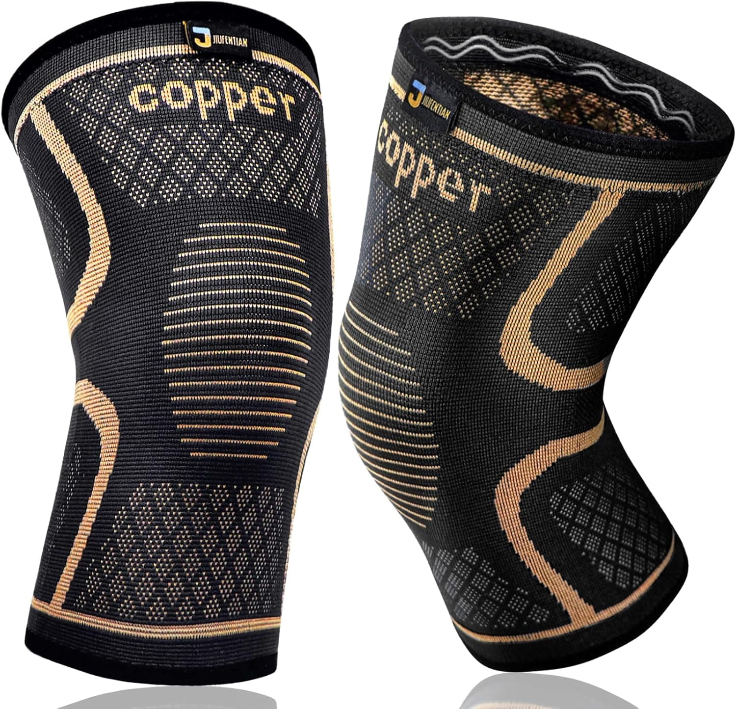 Copper Knee Braces 2-Pack Compression Knee Sleeve Large 🩺