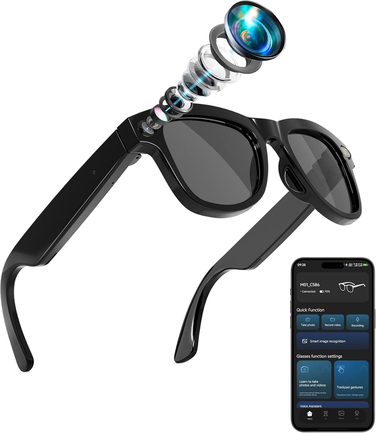 Coucur 800W AI Smart Glasses with ChatGPT assistant 📷