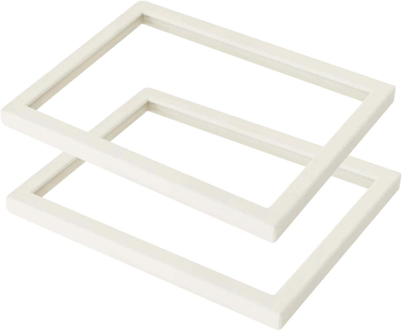 Coward 2Pcs Beige Velvet Glass Lid for Trays 🏺