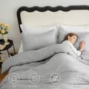 Thumbnail 4 de CozyLux Light Grey Queen Comforter Set, 3-Piece Bedding 🛏️