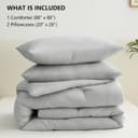 Thumbnail 5 de CozyLux Light Grey Queen Comforter Set, 3-Piece Bedding 🛏️