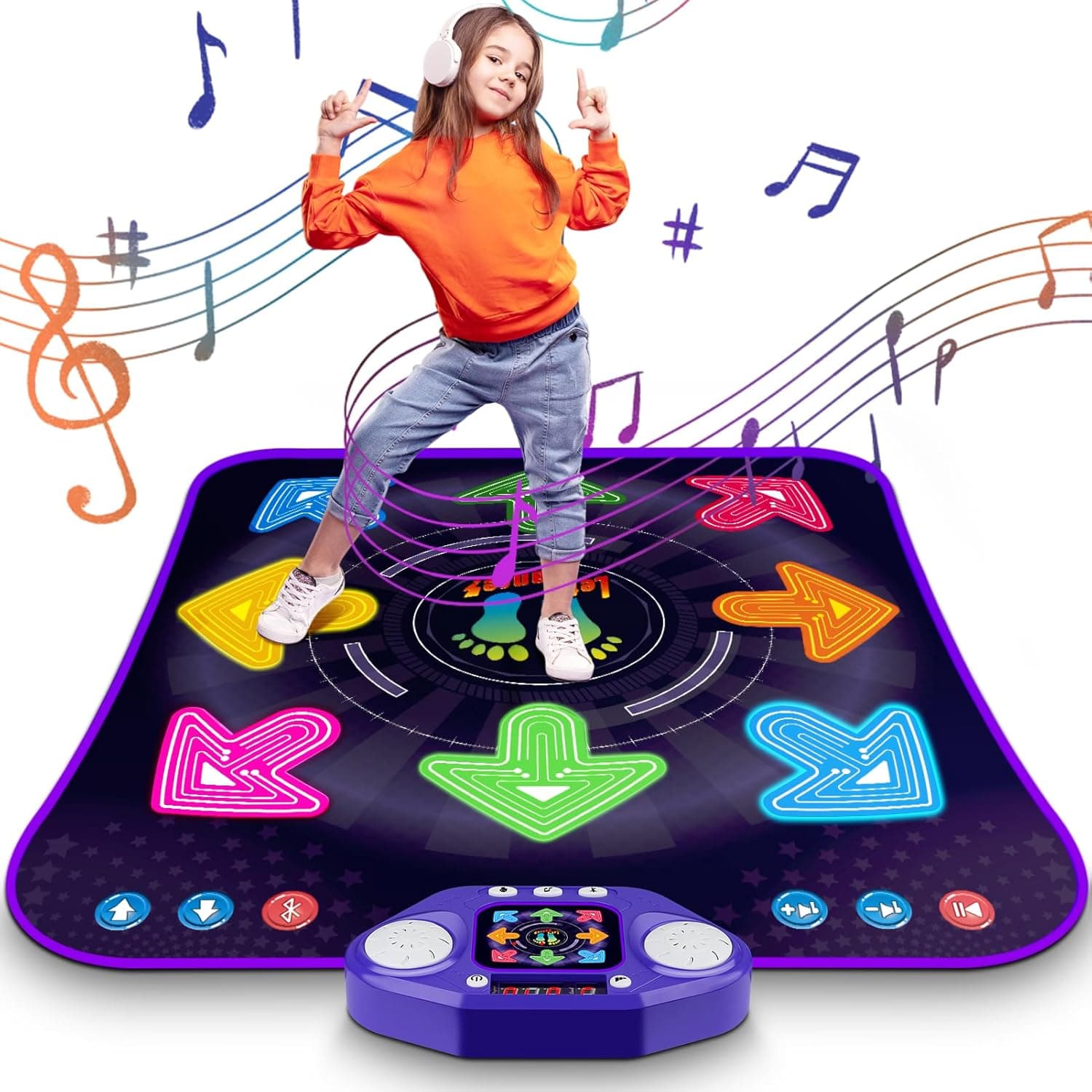 Dance Mat Toys 8-Button Light-Up Bluetooth Dance Mat 🎮
