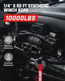 Thumbnail 1 de DAYDOOR 1/4" x 50ft 10,000 lb winch rope 🚗
