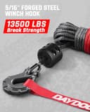 Thumbnail 5 de DAYDOOR 1/4" x 50ft 10,000 lb winch rope 🚗