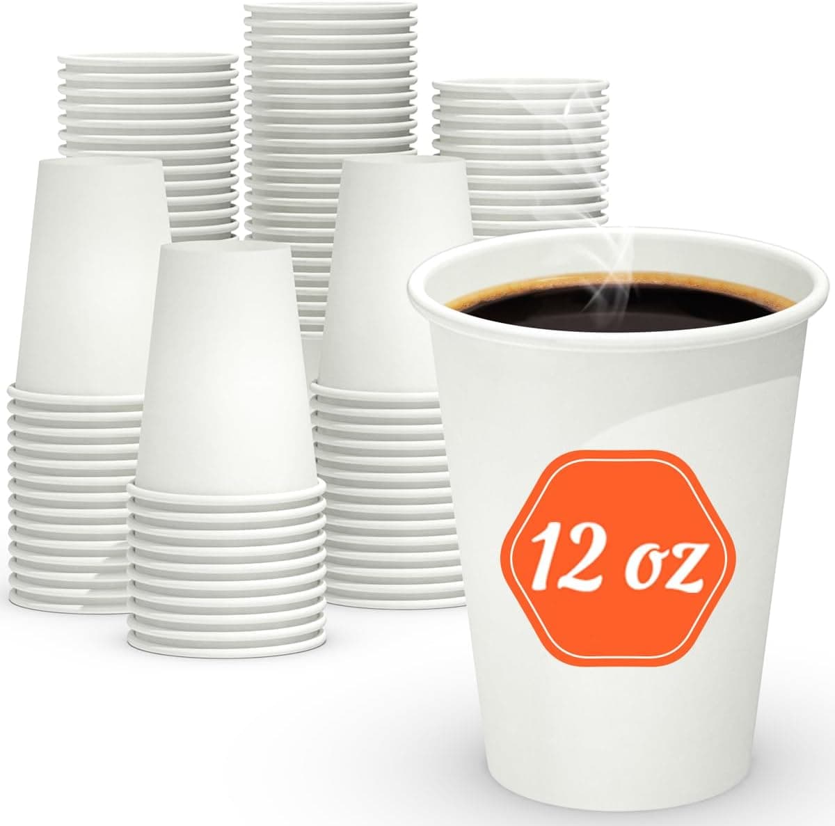 Dealusy 12 oz Disposable Paper Cups 100-count ☕