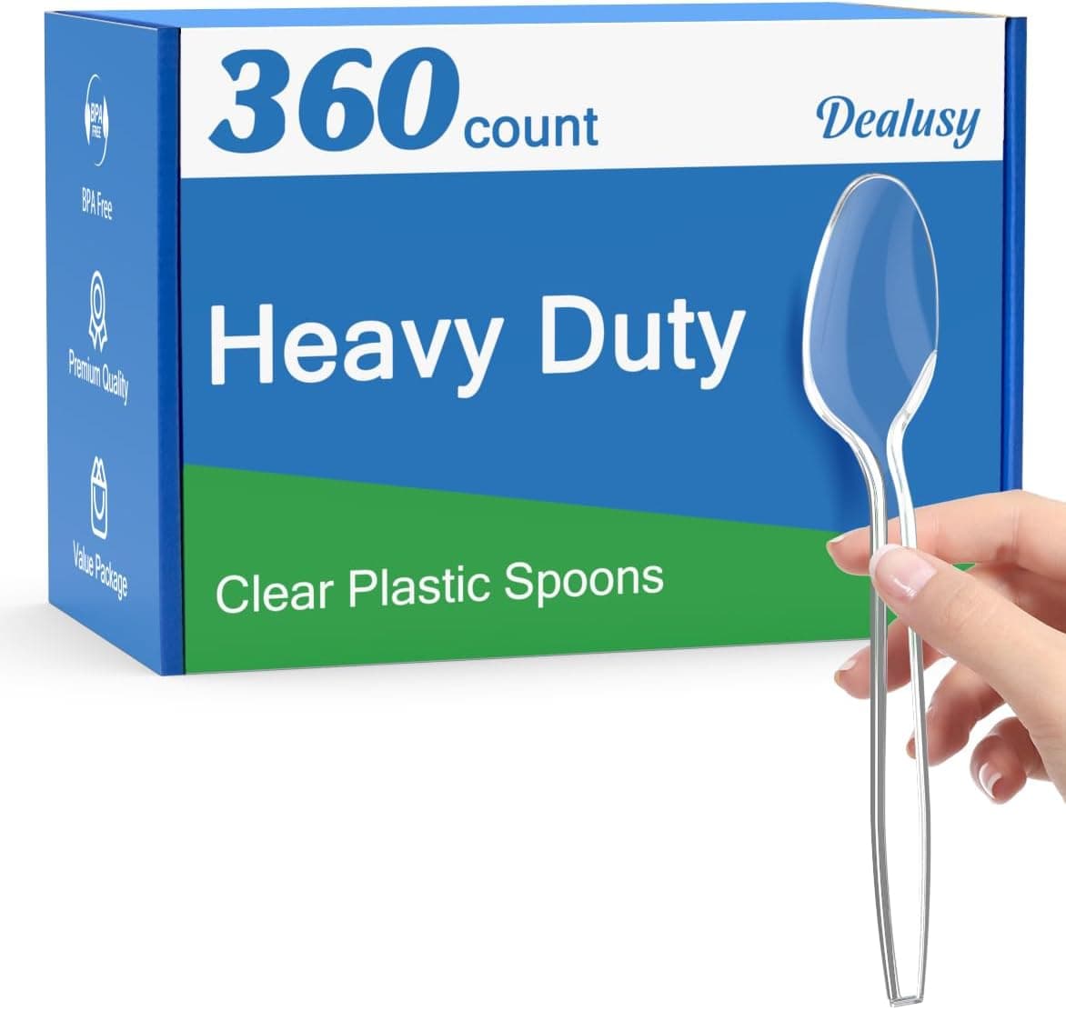 Dealusy 360 Count Clear Plastic Spoons 360 pcs 🍽️