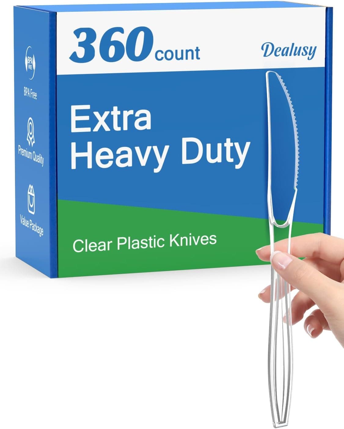 Dealusy 360 Count Heavy Duty Disposable Knives 🍴