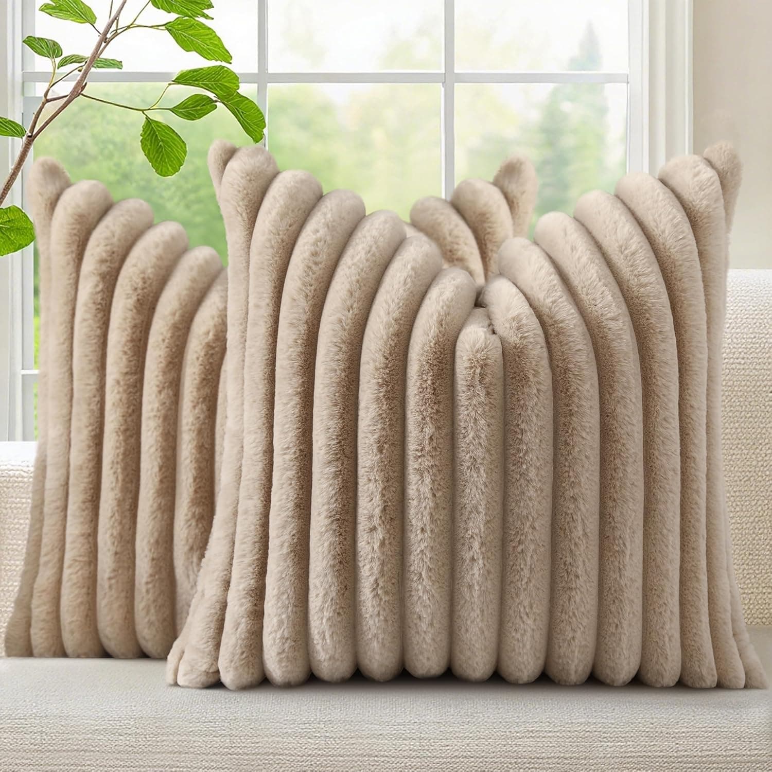 decorUhome Faux Fur Spring 20x20 Pillow Covers set 🎯