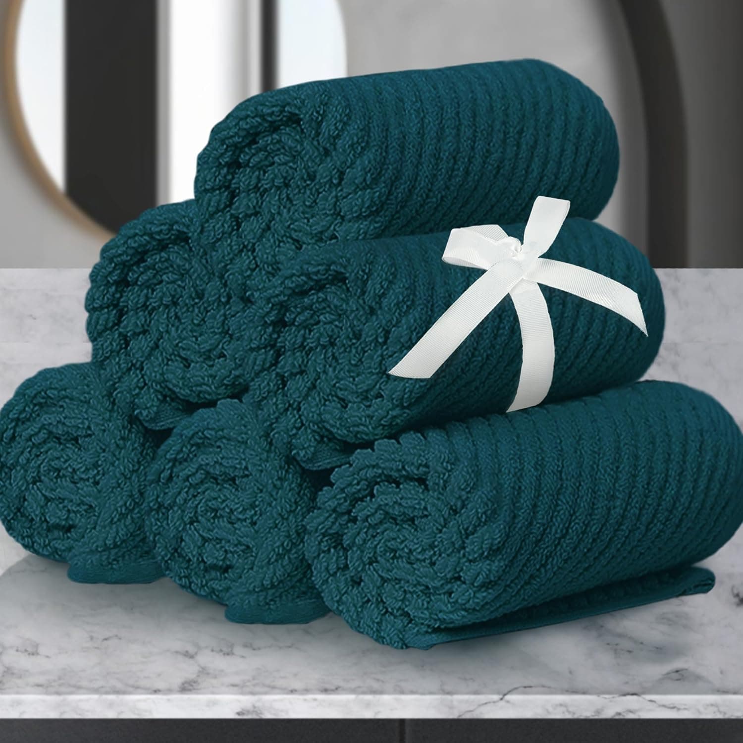 Deep Turquoise 6PC 13"x13" Cotton Face Towels 🧼
