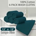 Thumbnail 2 de Deep Turquoise 6PC 13"x13" Cotton Face Towels 🧼