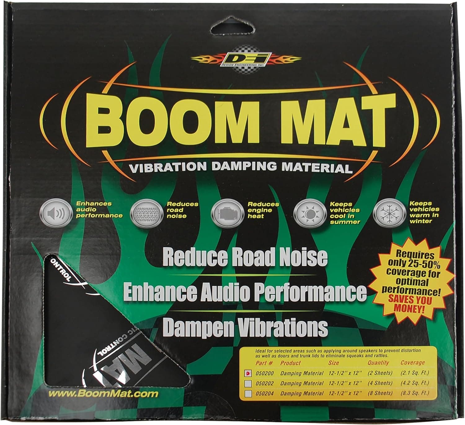 Design Engineering Boom Mat 12.5" x 24" 2mm sound deadening (Pack of 20) 🧰
