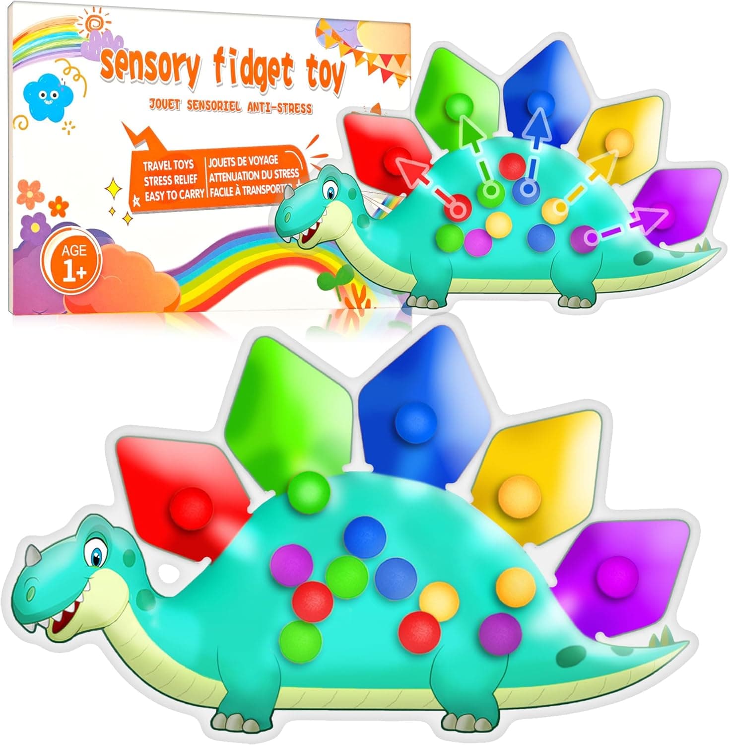 Dinosaur Color Sorting Sensory Toy for Toddlers 🧸
