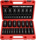Thumbnail principal de DISEN 19-Piece 1/2" SAE Impact Socket Set 🧰