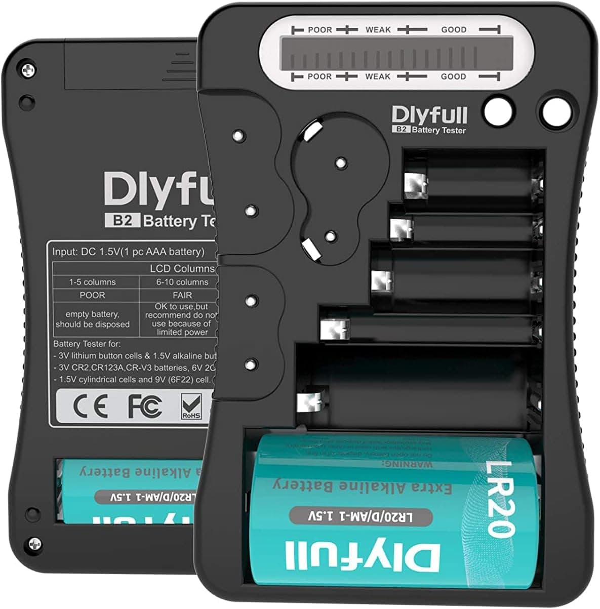 Dlyfull Battery Tester LCD for AA AAA 1.5V 🔋