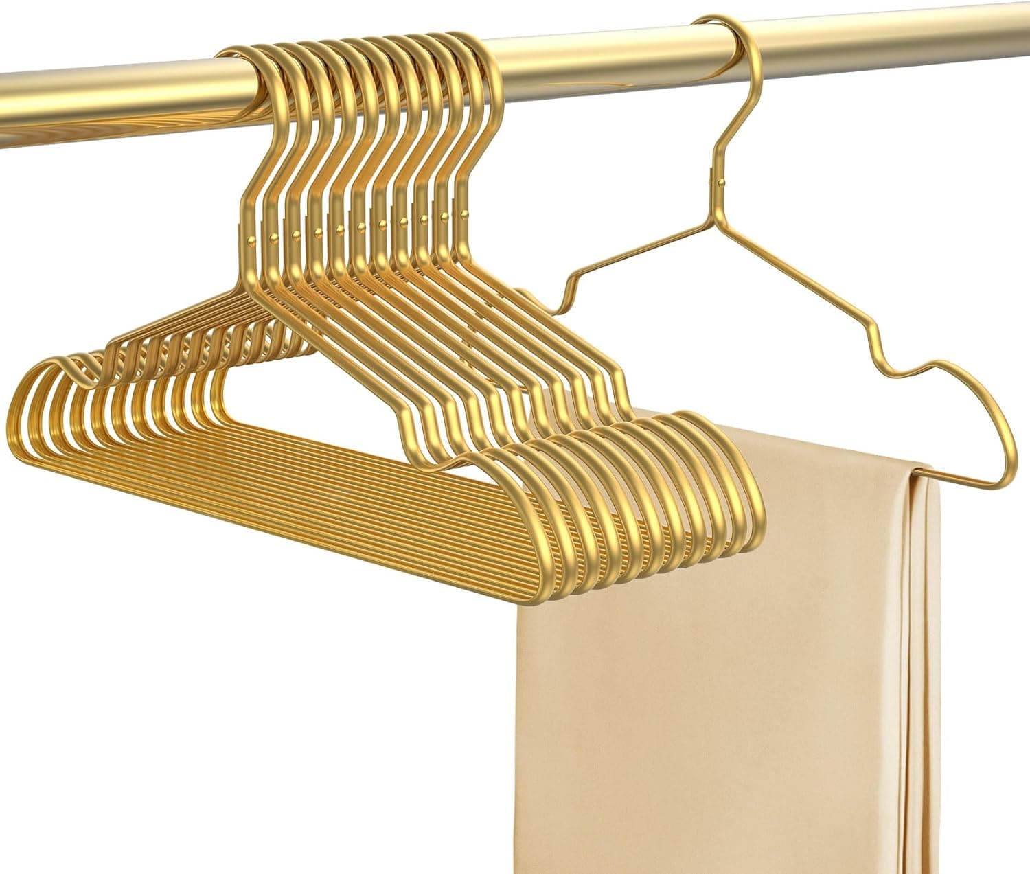 DOIOWN Gold Pants Hangers 12 Pack 13.3” Matte Aluminum 💼📎