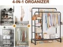Thumbnail 3 de Double Rods Clothes Rack 4-Tier Organizer 🧺